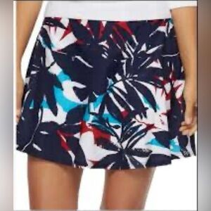 Chaps Sport Golf Tennis Skirt Skort Size 4 Navy Floral Side Zip NWOT Sporty